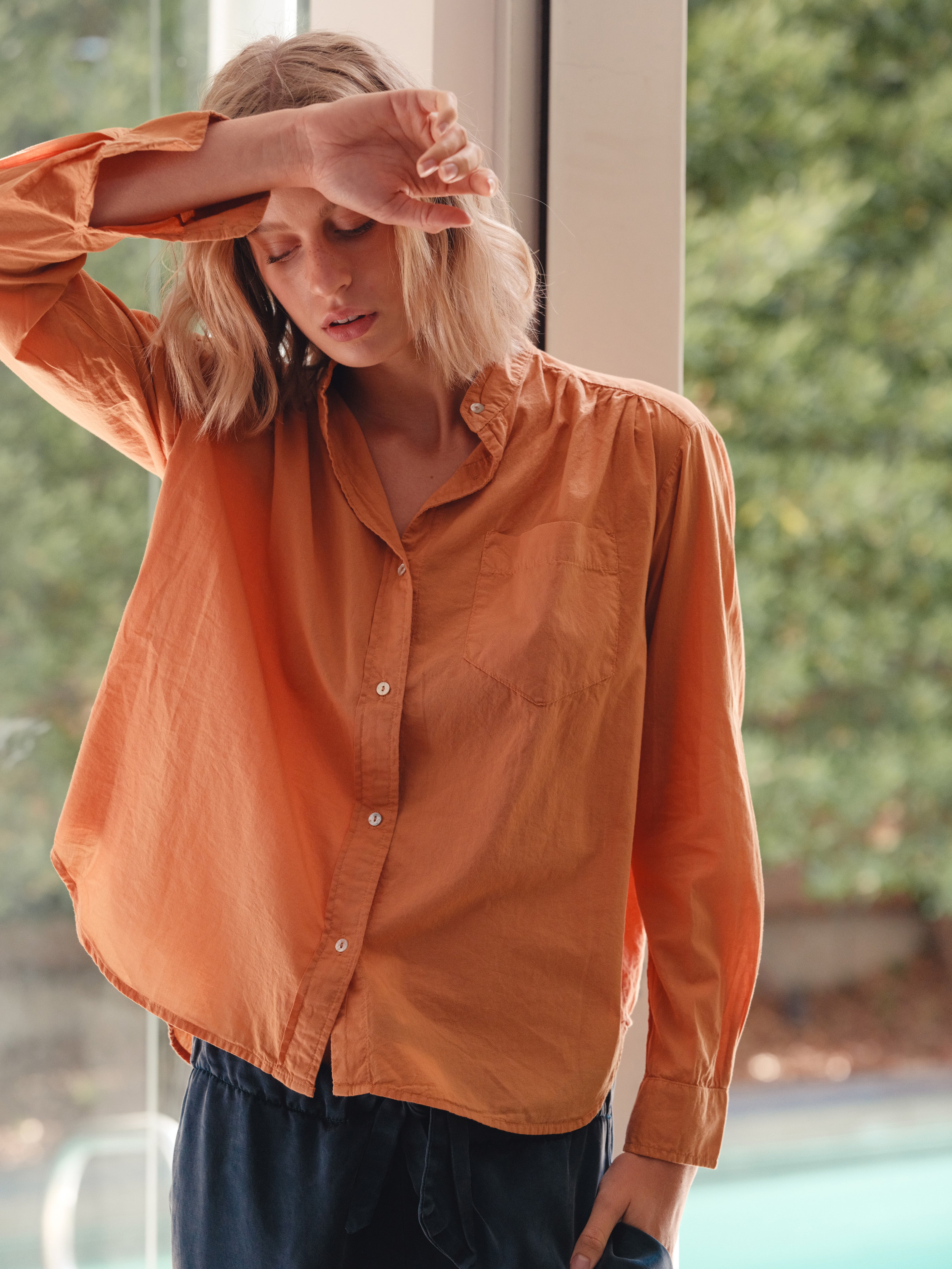 Women's burnt outlet orange dress shirt