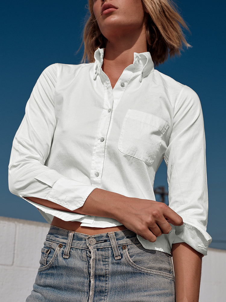 Carmen Crop Shirt White / L