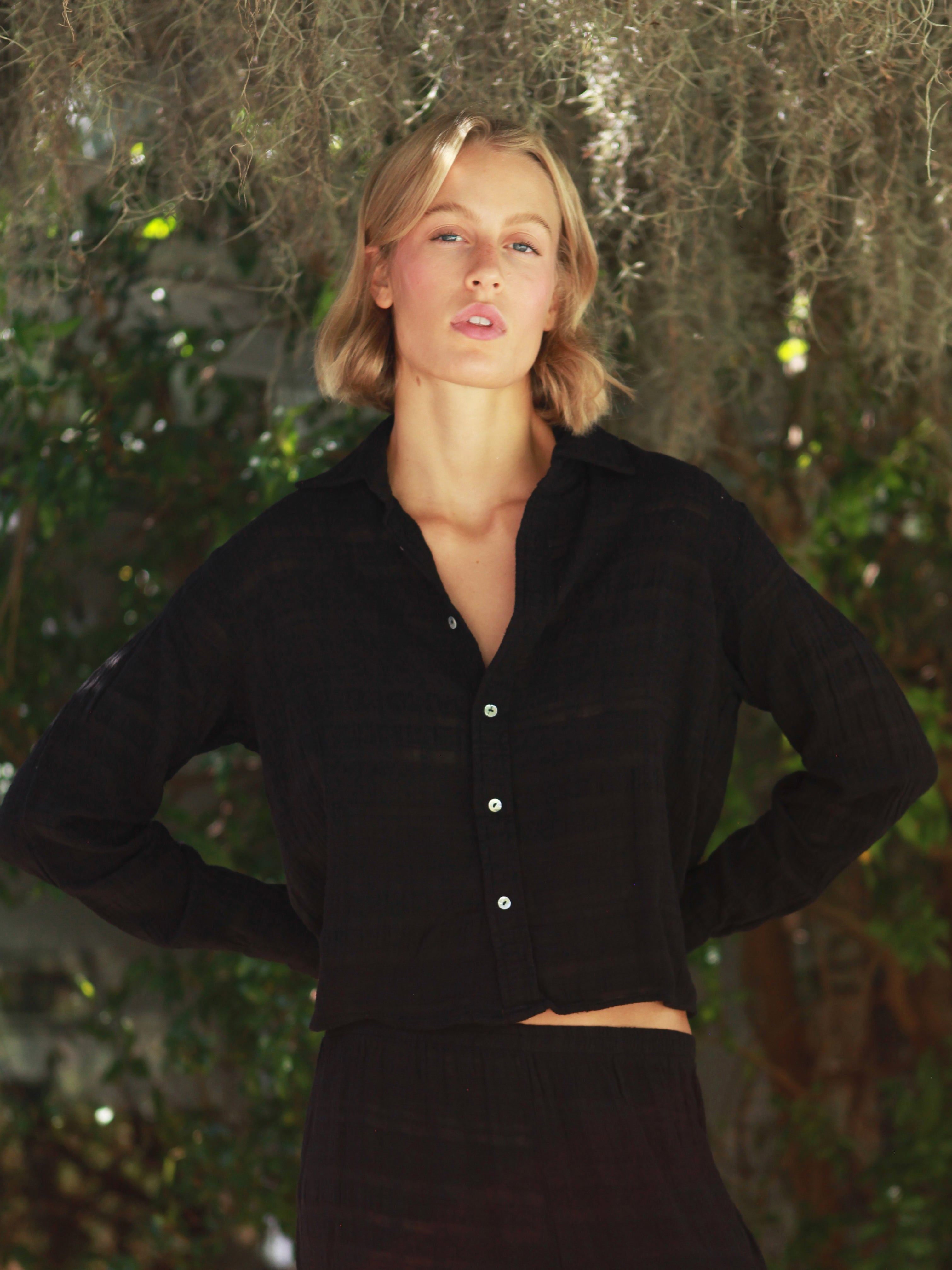 Cotton Button Front Shirt - Beautiful Plaid