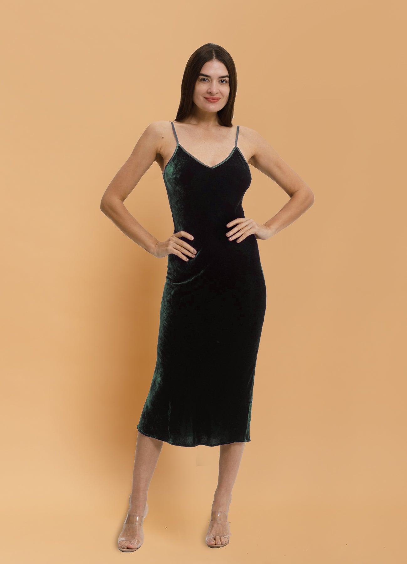 Jones Slip Dress (Silk Velvet) Alpine XS - Main Image